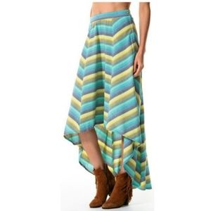 RVCA High Low Striped Skirt Size Small